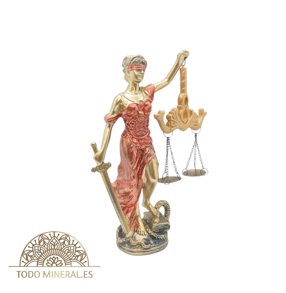 Figura Diosa De La Justicia En Resina 18 Cms Aproximadamente TODOMINERAL