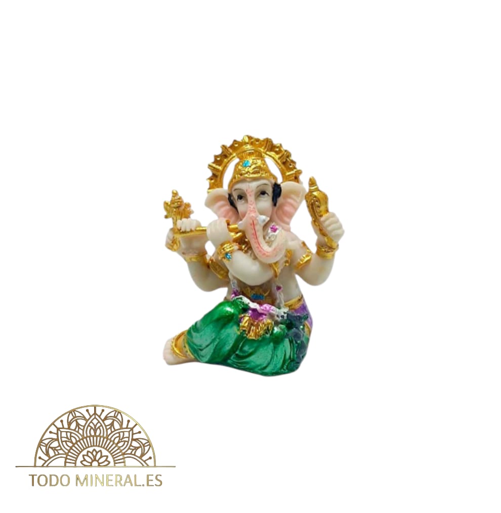 Figura Ganesha Con Flauta En Resina 6 Cms 600102773 TODOMINERAL