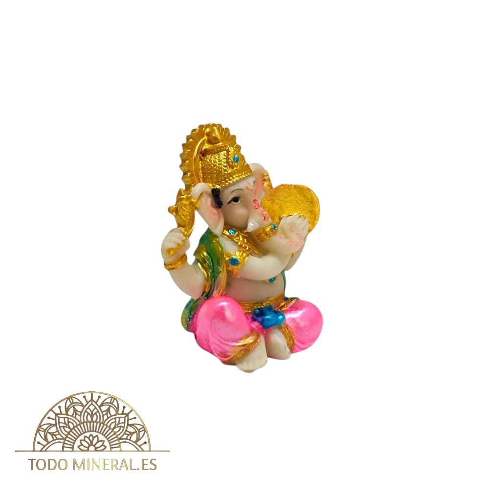Figura Ganesha Con Tambor En Resina 6 Cms 600102772 TODOMINERAL