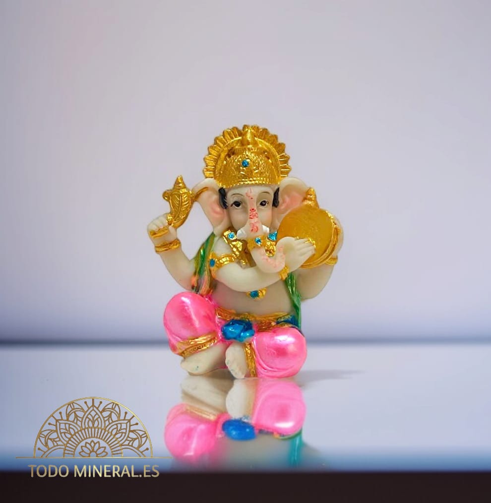 Figura Ganesha Con Tambor En Resina 6 Cms 600102772 TODOMINERAL