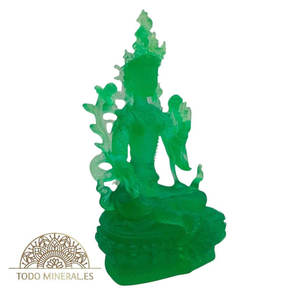 Figura Resina Trasparente Tara Verde 22 Cms Aproximado  600102143 FIGURAS