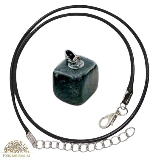 Collar Metal Con Piedra Natural Canto Rodado Obsidiana (INCLUYE CORDON 45 CMS EN NEGRO) TODOMINERAL