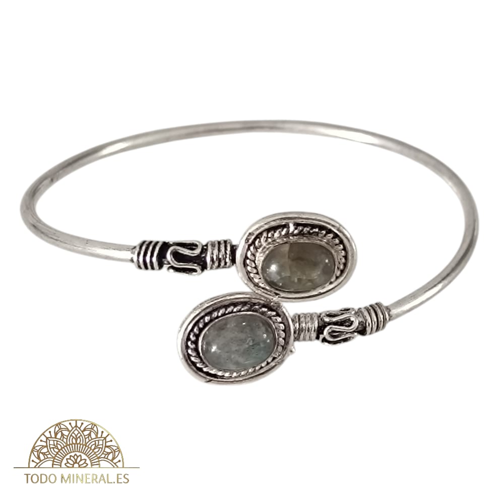 Pulsera Bisutería Tipo Bali Con Piedra Natural Labradorita PULSERA BISUTERIA