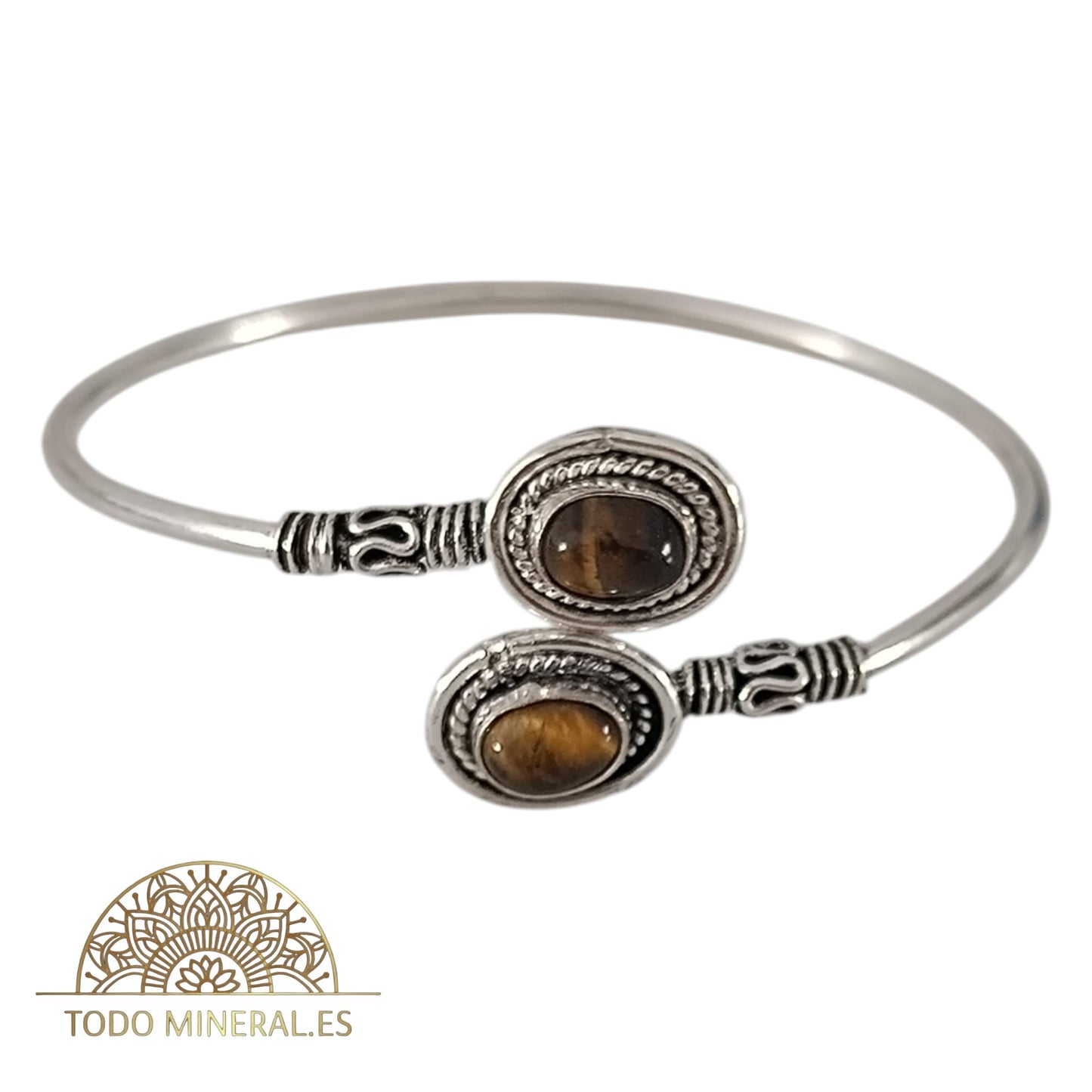 Pulsera Bisutería Tipo Bali Con Piedra Natural Ojo De Tigre PULSERA BISUTERIA