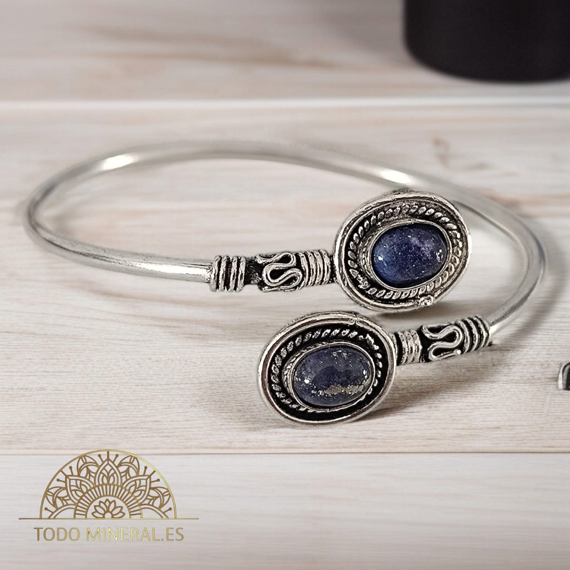 Pulsera Bisutería Tipo Bali Con Piedra Natural Lapislazuli PULSERA BISUTERIA