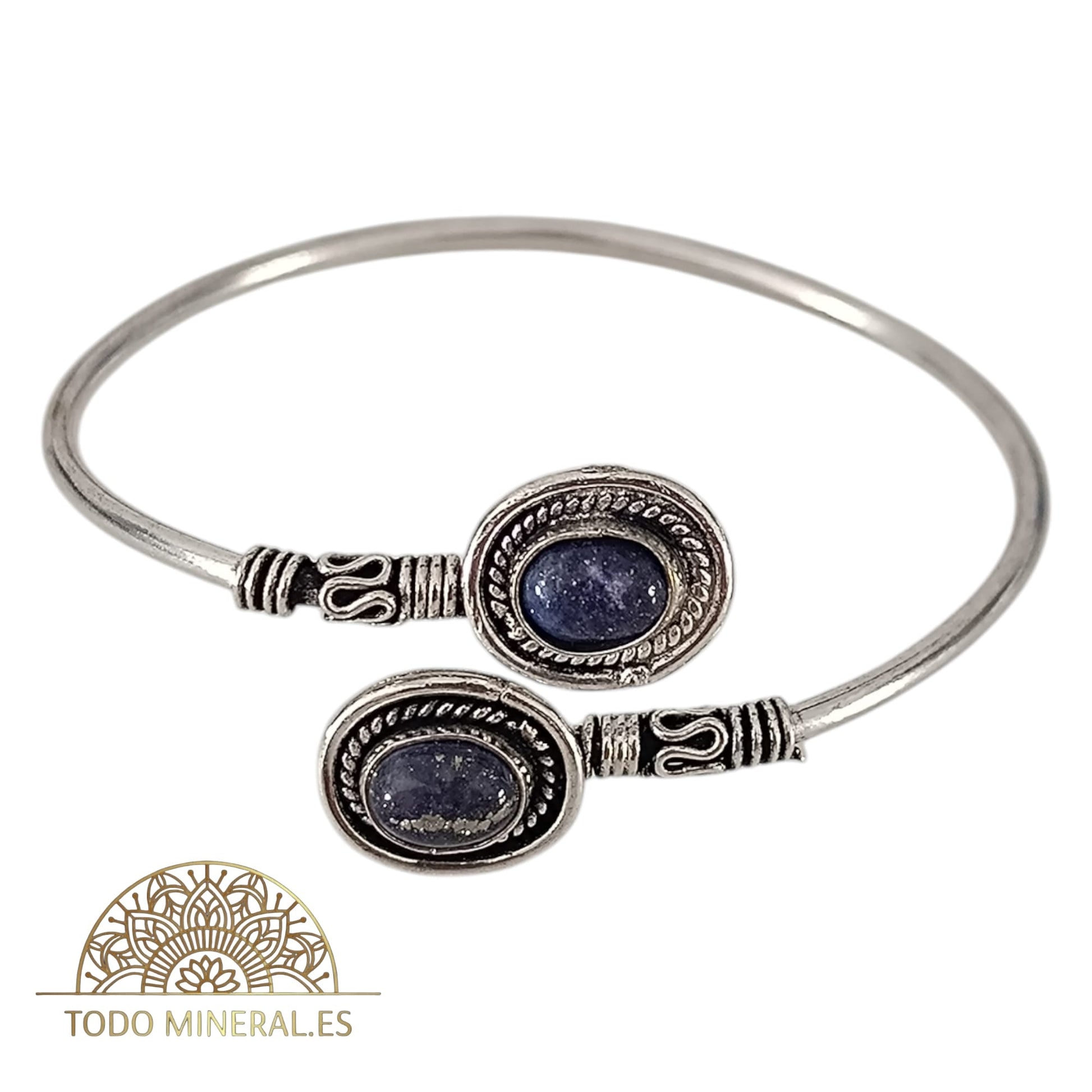 Pulsera Bisutería Tipo Bali Con Piedra Natural Lapislazuli PULSERA BISUTERIA