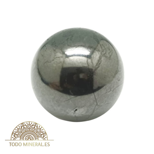 Esfera Shungita Natural Pulida 4 Cms Con Peana De Madera ESFERA MINERAL