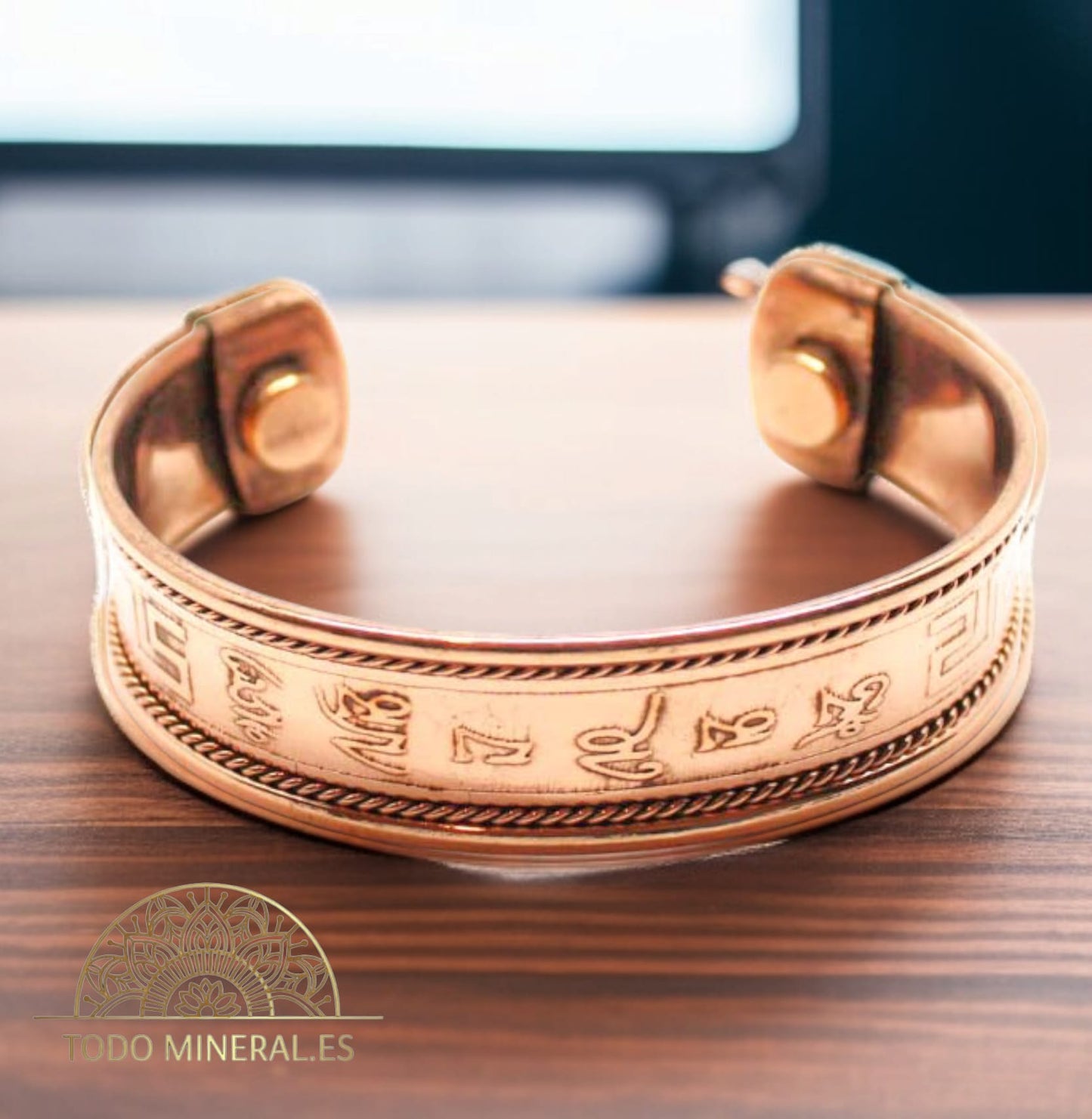 Pulsera Cobre Con Imán Rezo Om Mani Padme Hum PULSERA COBRE