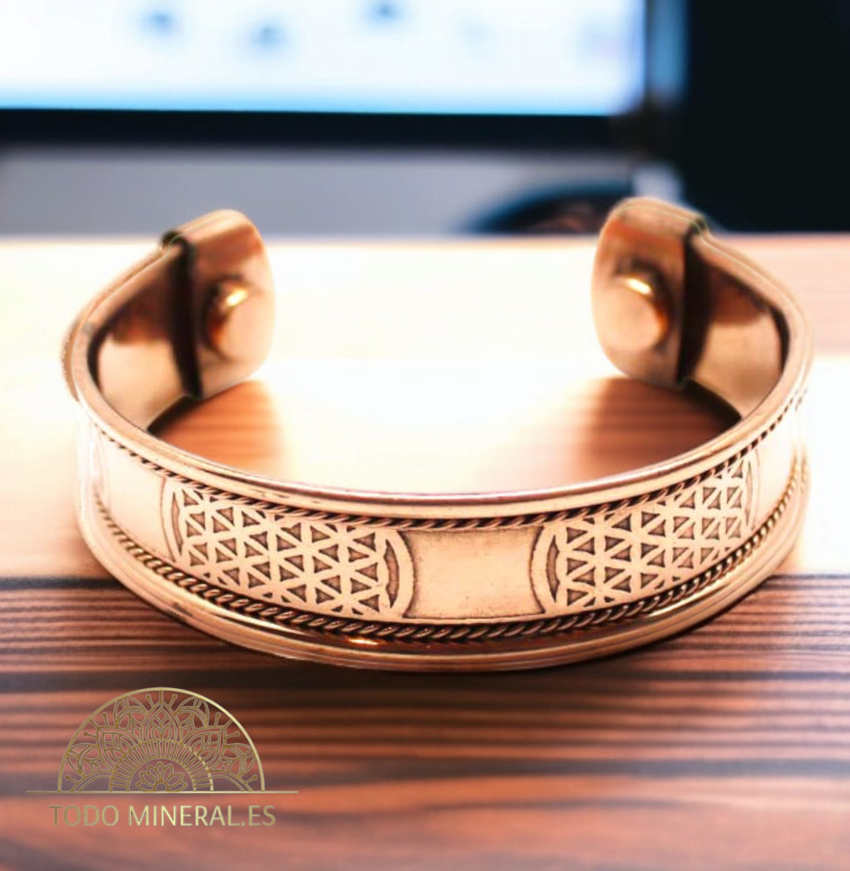 Pulsera Cobre Con Imán Flor De La Vida PULSERA COBRE