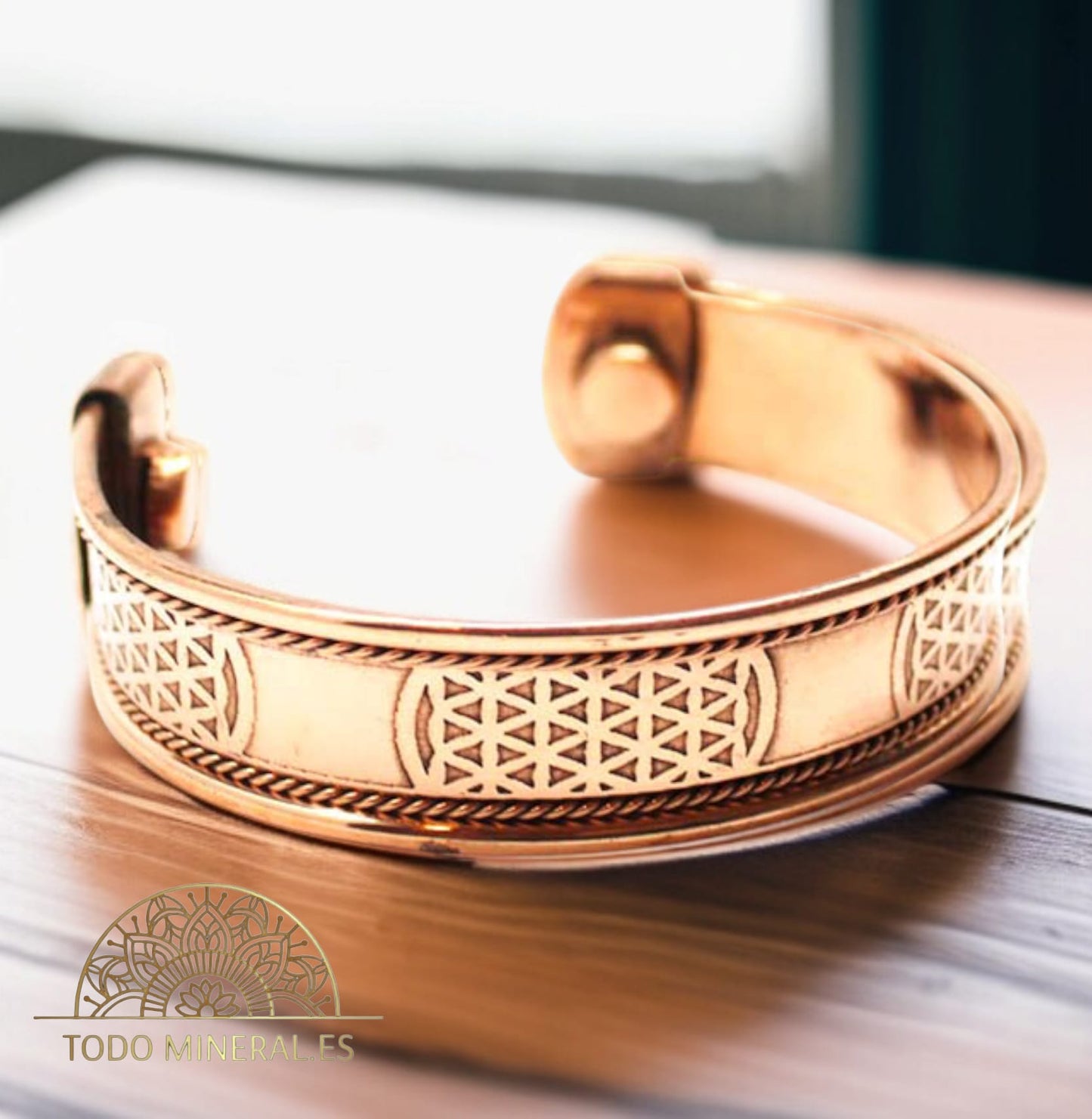 Pulsera Cobre Con Imán Flor De La Vida PULSERA COBRE