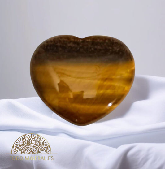 Corazon Piedra Natural Ojo De Tigre 4 Cms Aproximadamente 60390 TODOMINERAL