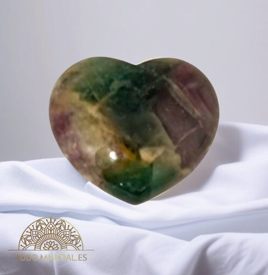 Corazon Piedra Natural Fluorita 4 Cms Aproximadamente 60390 TODOMINERAL