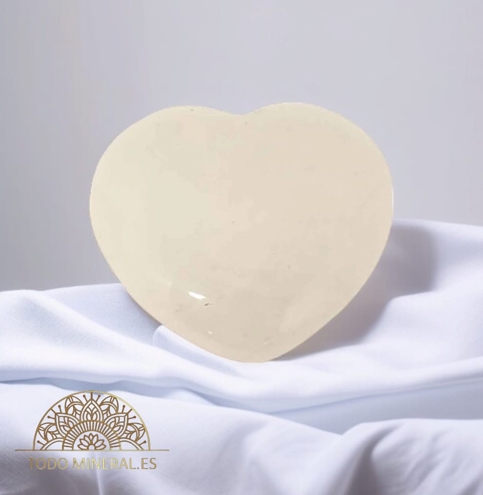 Corazon Piedra Natural Cuarzo Blanco 4 Cms Aproximadamente 60390 TODOMINERAL