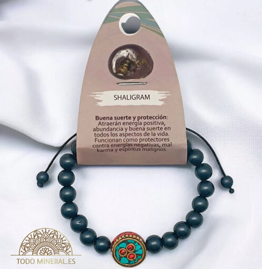 Pulsera Tibetana Ajustable Shaligram 8 mm 600401800 TODOMINERAL