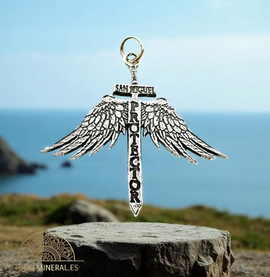 Colgante De Plata 925 Espada San Miguel Protector 44x47 mm 400801631 TODOMINERAL