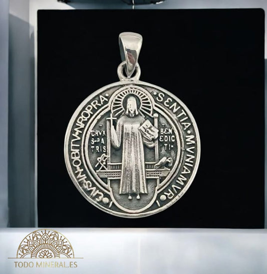 Colgante De Plata 925 Medalla San Miguel Protector 24 mm 55960 TODOMINERAL