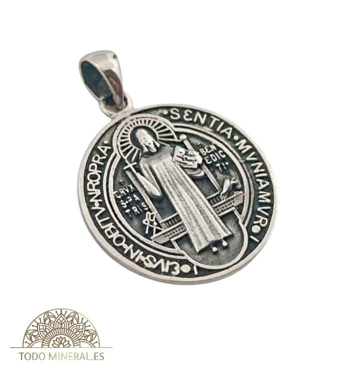 Colgante De Plata 925 Medalla San Miguel Protector 24 mm 55960 TODOMINERAL