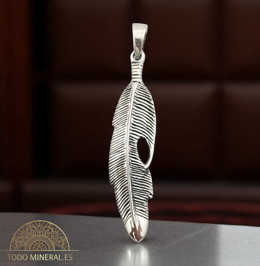 Colgante De Plata 925 Pluma 45 mm 50391 TODOMINERAL