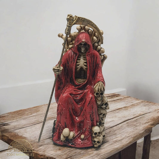 Figura En Resina Santa Muerte Roja 17 Cms Aprox 600103309 TODOMINERAL