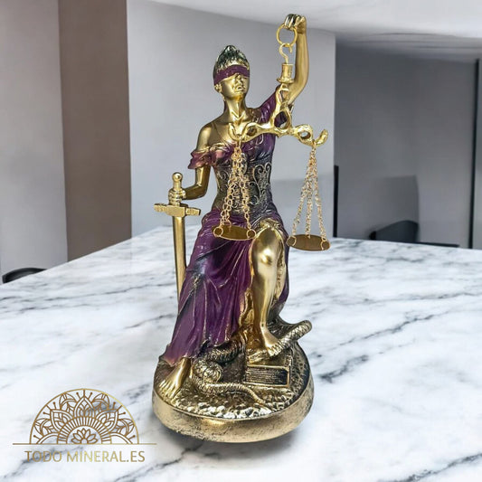 Figura En Resina Diosa De La Justicia Sentada 27 Cms Aprox 600102172 Morada TODOMINERAL