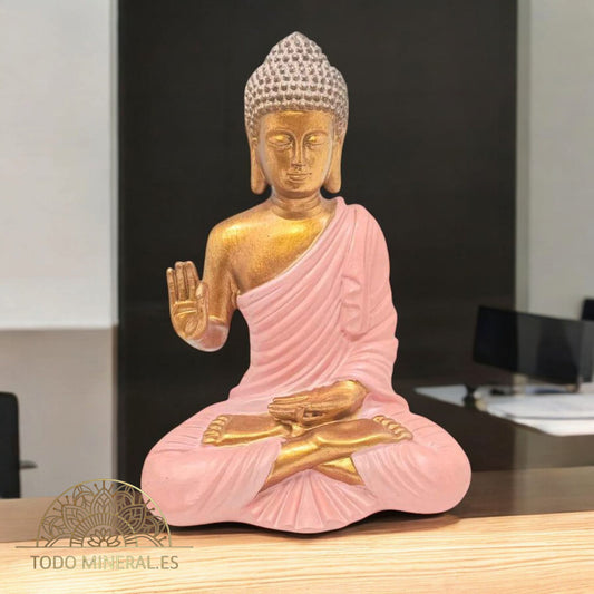 Figura En Resina Buda Sentada 23 Cms Aprox 600102807 Verde Oliva TODOMINERAL