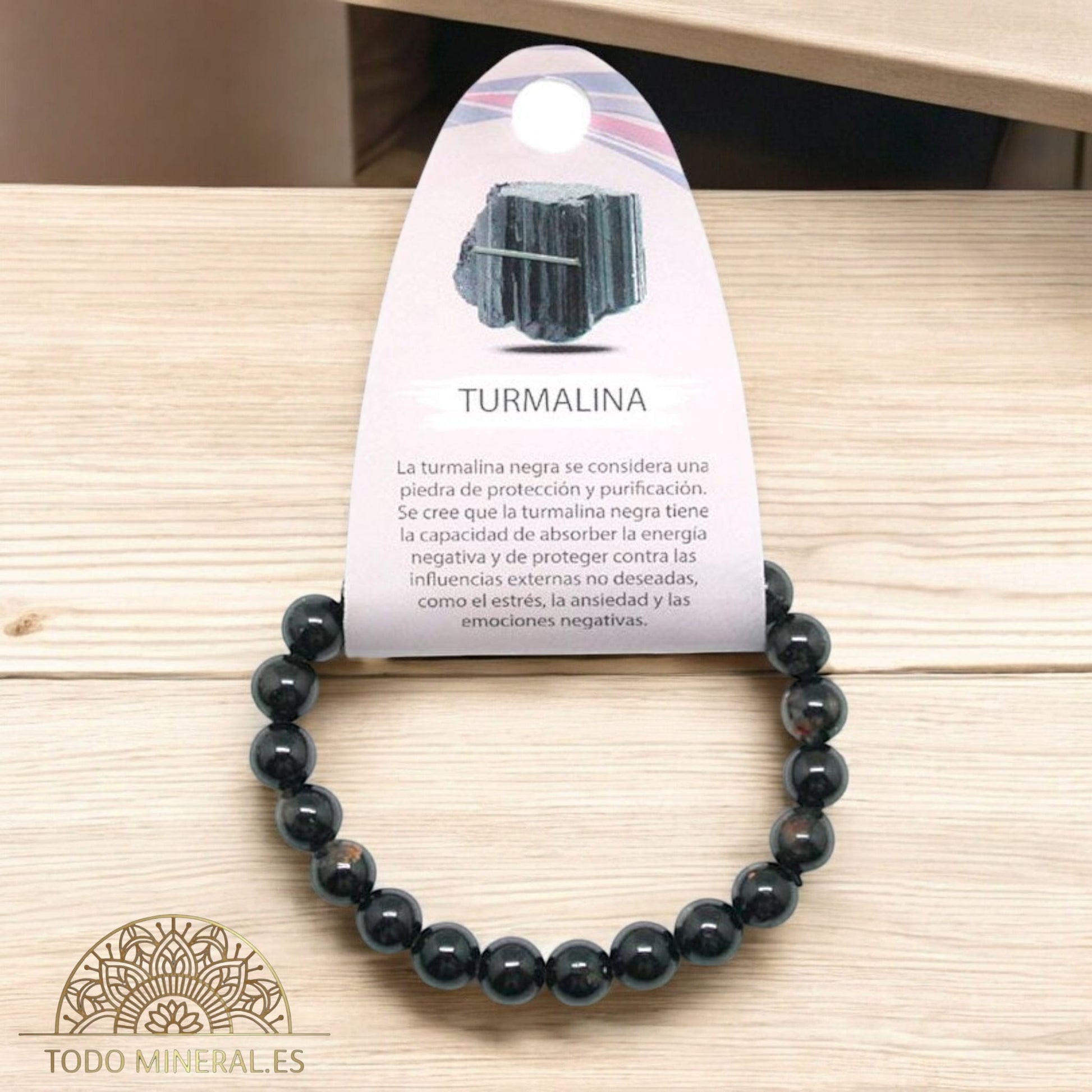 Pulsera Piedra Natural Turmalina 8 mm PULSERAS MINERALES