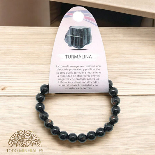 Pulsera Piedra Natural Turmalina 8 mm PULSERAS MINERALES