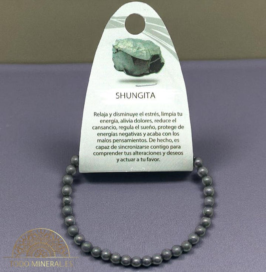 Pulsera Piedra Natural Shungita 4 mm 60553 PULSERAS MINERALES