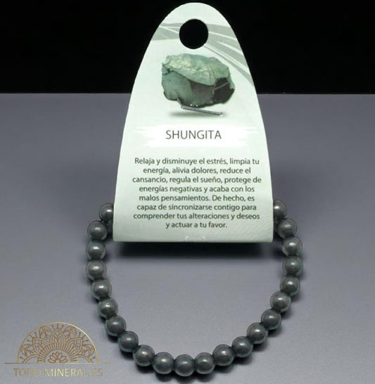 Pulsera Piedra Natural Shungita 6 mm 60555 PULSERAS MINERALES