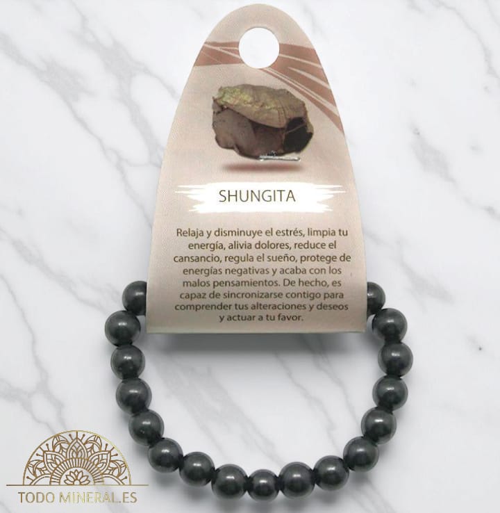 Pulsera Piedra Natural Shungita 8 mm 60557 PULSERAS MINERALES