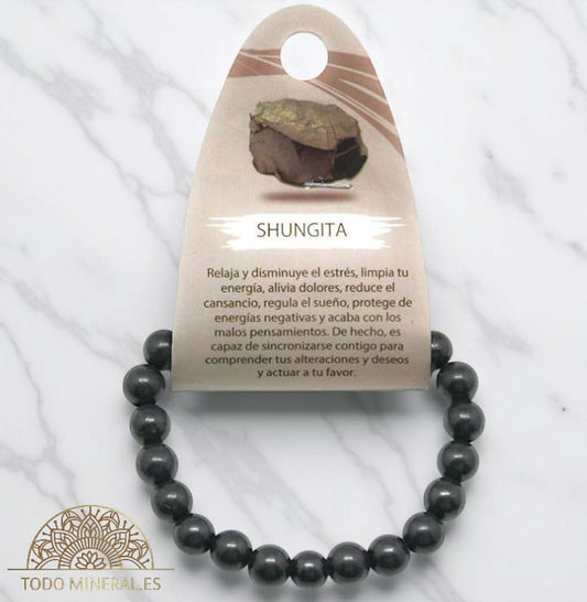 Pulsera Piedra Natural Shungita 8 mm 60557 PULSERAS MINERALES