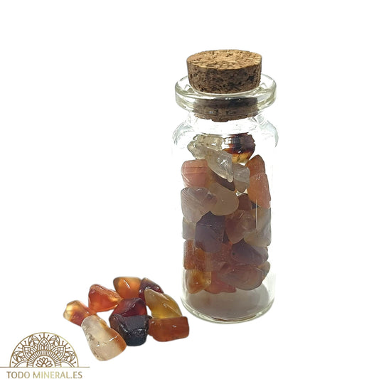 Bote Mineral 20 Gramos Piedra Chips Agata Carneola BOTE MINERALES