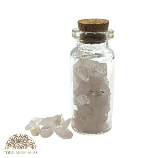 Bote Mineral 20 Gramos Piedra Chips Cuarzo Rosa BOTE MINERALES