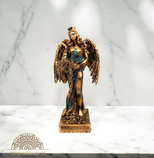 Figura Diosa De La Fortuna Con Alas 20 Cms Aprox Color Cobre/Azul 600102138-03 TODOMINERAL