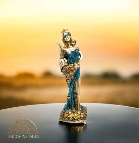 Figura Diosa De La Fortuna 21 Cms Aprox Color Dorado/Azul) 600102142-01 TODOMINERAL