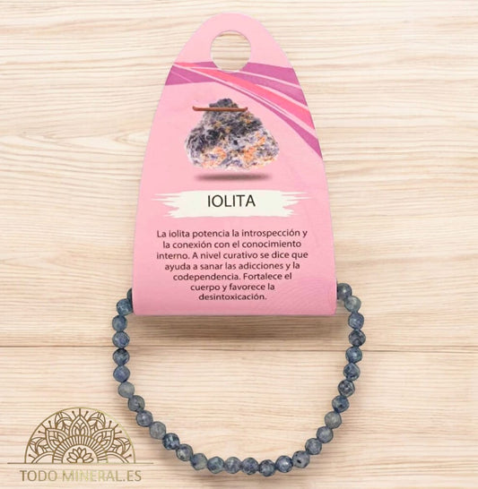 Pulsera Facetada Piedra Natural Iolita 4 mm 600601924 TODOMINERAL