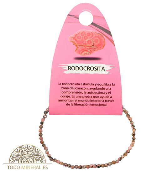 Pulsera Facetada Piedra Natural Rodocrosita 4 mm 600601960 TODOMINERAL