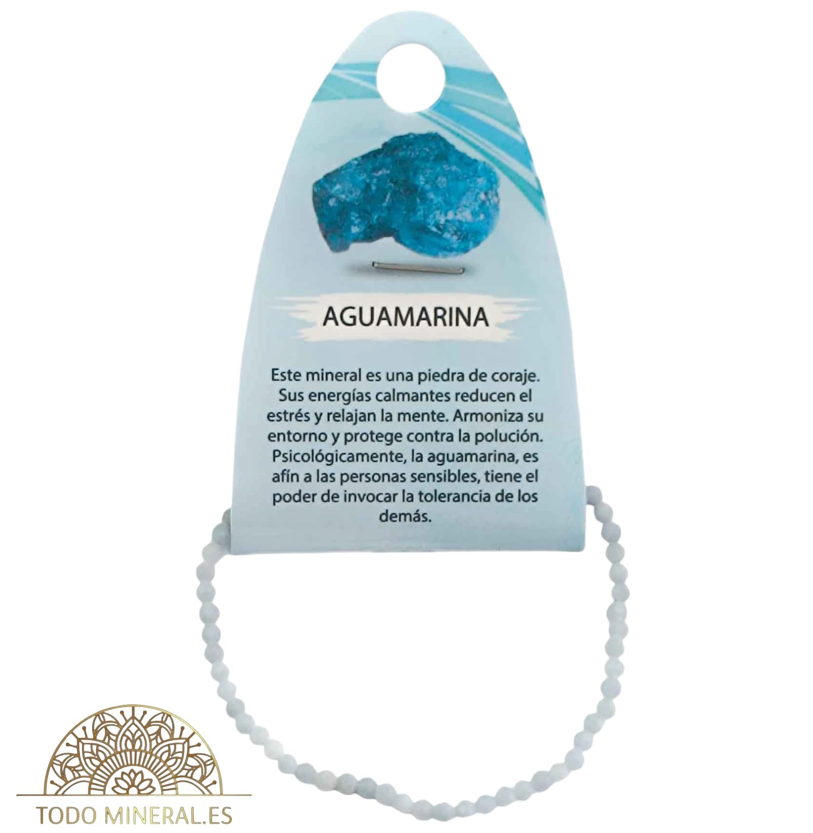 Pulsera Facetada Piedra Natural Aguamarina 3 mm 600601967 TODOMINERAL