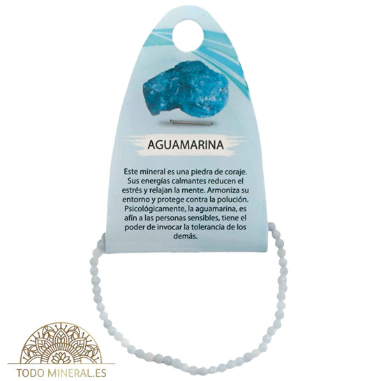 Pulsera Facetada Piedra Natural Aguamarina 3 mm 600601967 TODOMINERAL