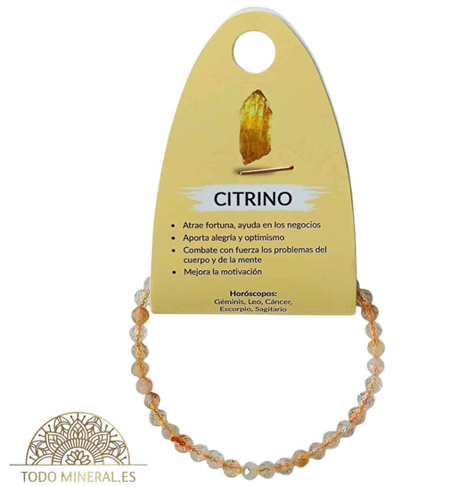 Pulsera Facetada Piedra Natural Citrino 4 mm 600603284 TODOMINERAL