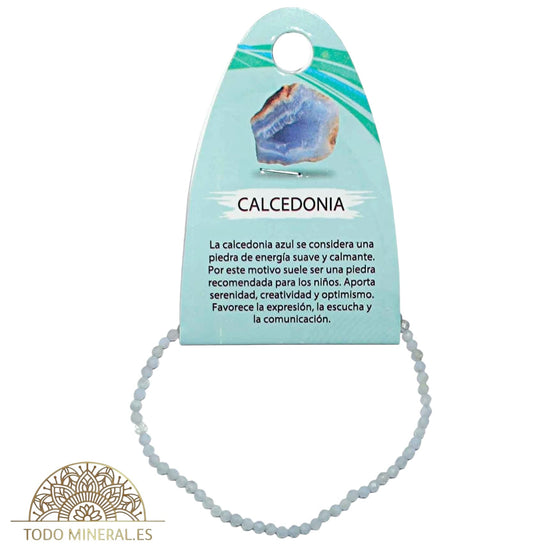 Pulsera Facetada Piedra Natural Calcedonia 3 mm 600601874 TODOMINERAL