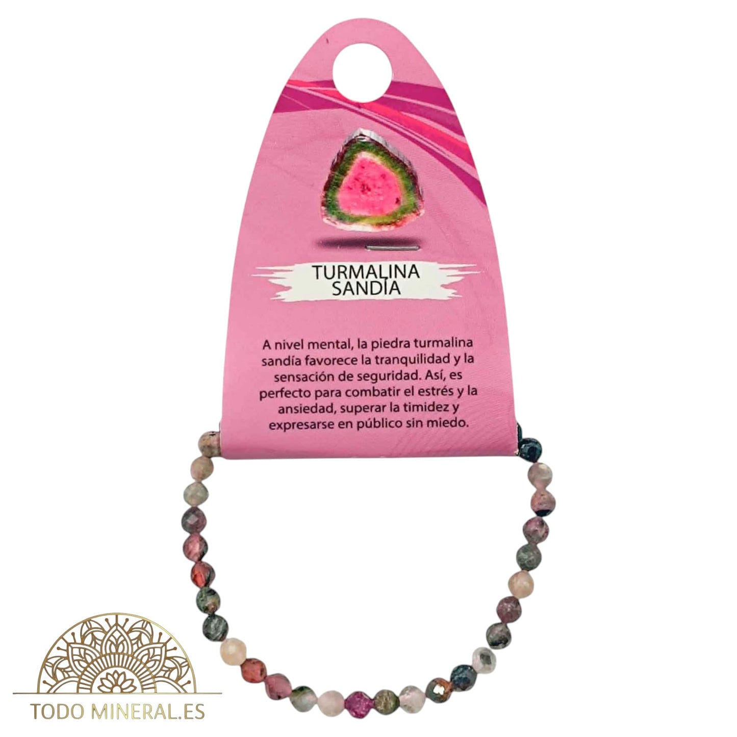 Pulsera Facetada Piedra Natural Turmalina Sandia 5 mm 600602636 TODOMINERAL