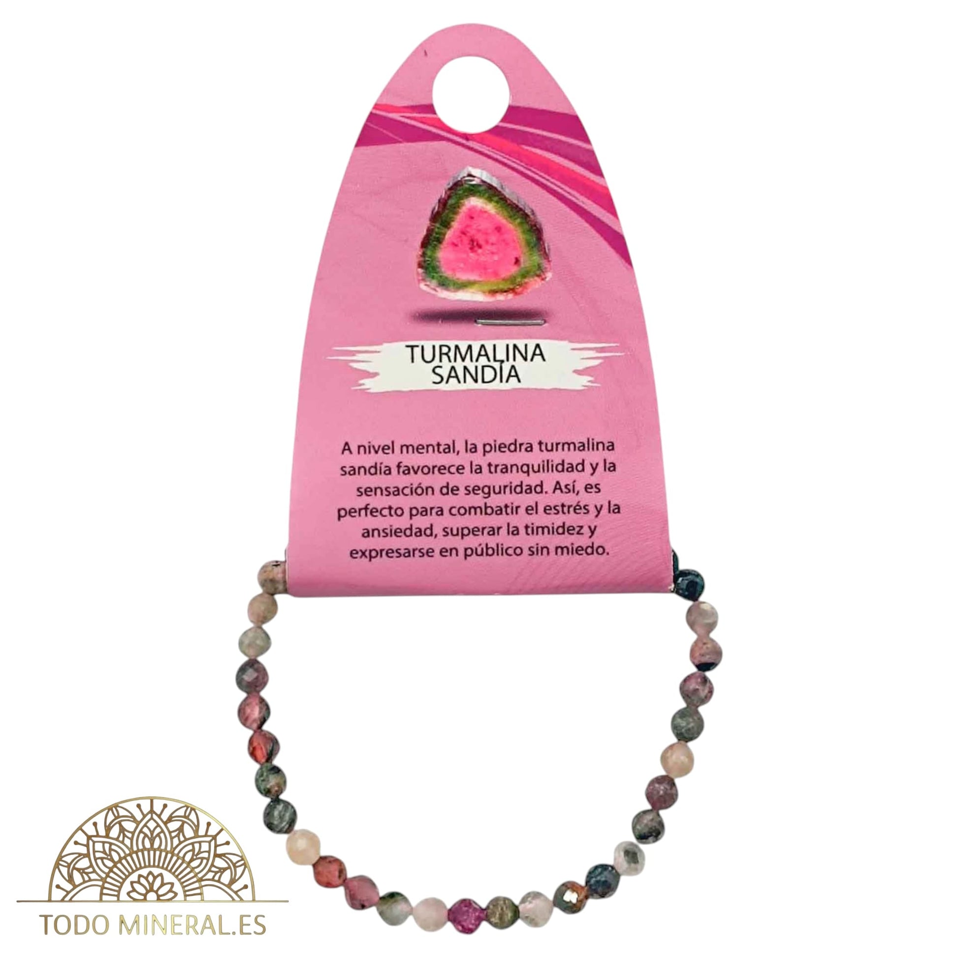 Pulsera Facetada Piedra Natural Turmalina Sandia 5 mm 600602636 TODOMINERAL