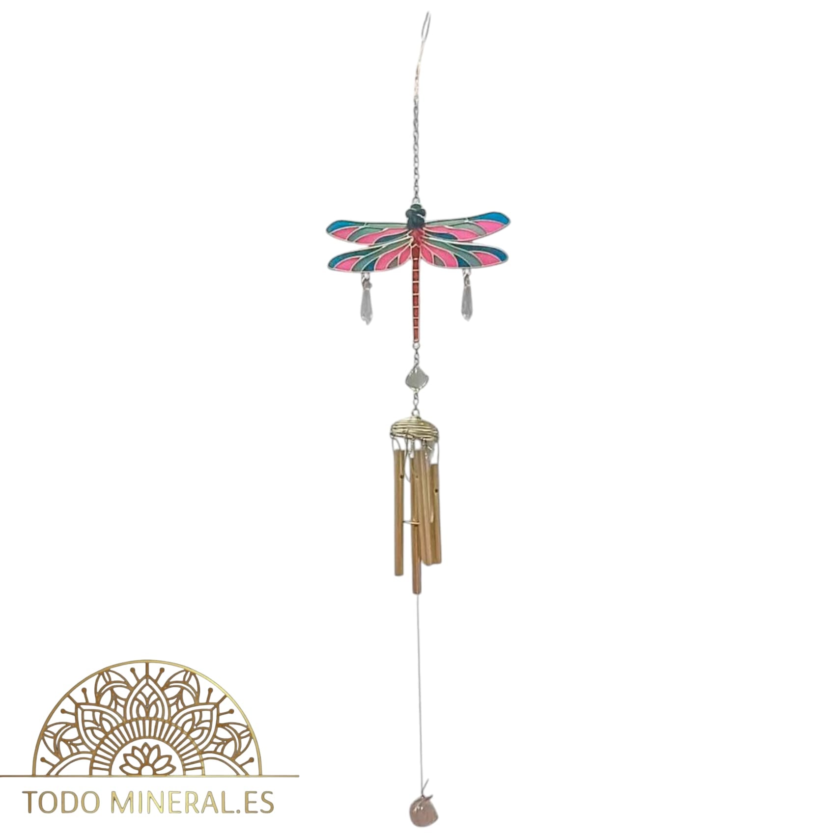 600103319-02 Campana De Viento Libelula Cristal 67 Cms Aprox Campanas De Viento