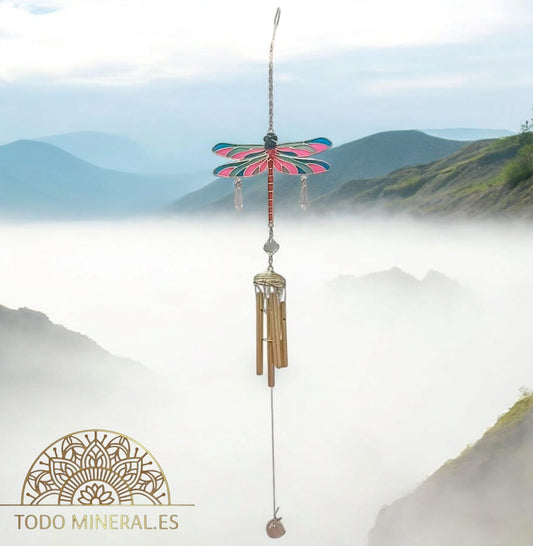 600103319-02 Campana De Viento Libelula Cristal 67 Cms Aprox Campanas De Viento