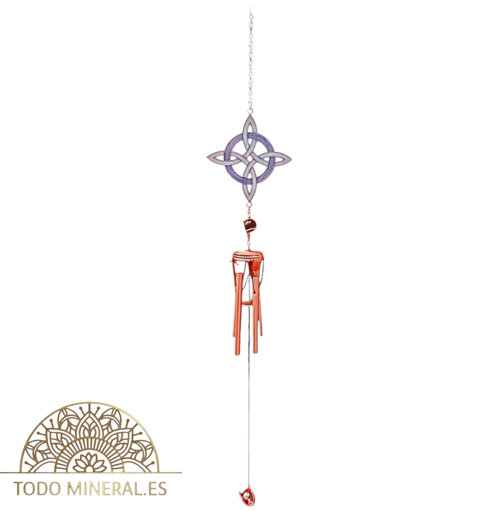 Campana De Viento Nudo De Brujas Cristal 67 Cms Aprox Lila 600103314-03 Campanas De Viento