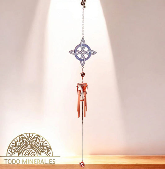 Campana De Viento Nudo De Brujas Cristal 67 Cms Aprox Lila 600103314-03 Campanas De Viento
