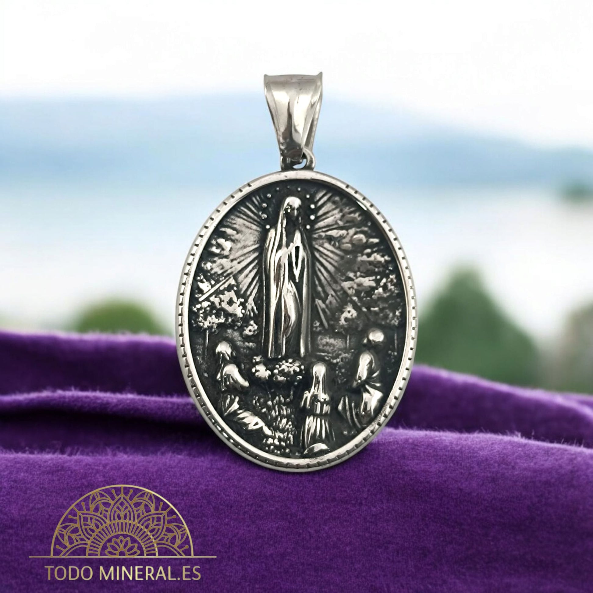 Medalla Colgante Acero Virgen De Fatima 35 mm 600103438-20 COLGANTE ACERO