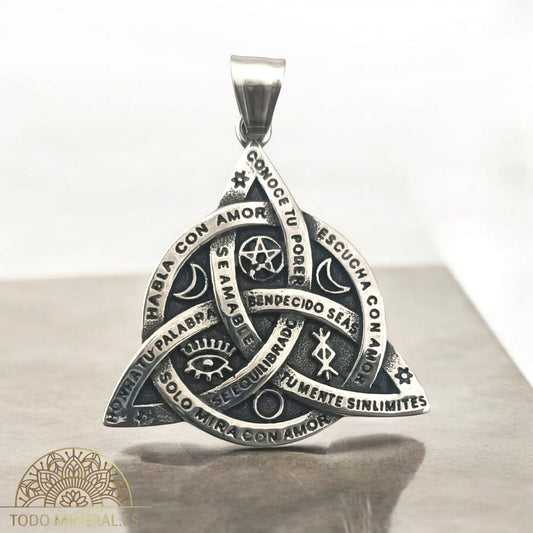 Colgante Triquetra Con Frases 37 mm 600103438-05 COLGANTE ACERO