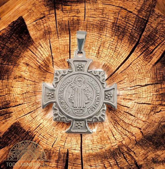 Colgante Cruz de Acero Inoxidable San Bebito 40 mm  600103449-04 COLGANTE ACERO